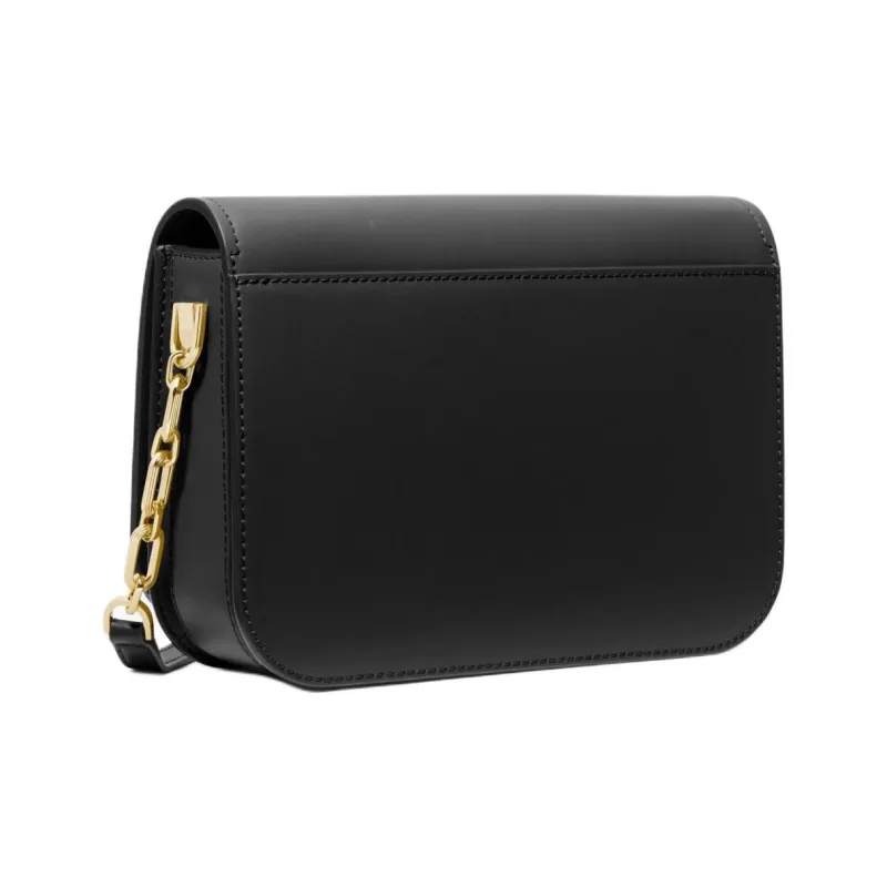 MICHAEL KORS Delancey Cow Split Leather Messenger Bag Shoulder Bag Crossbody Bag Medium Size Women's Black-1