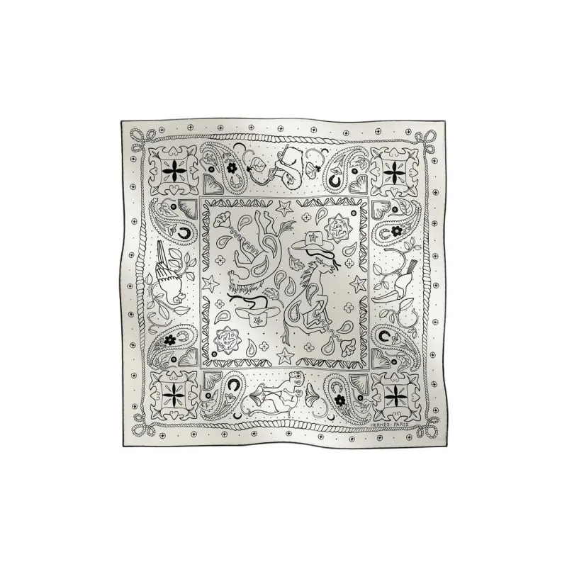 HERMES Silk Scarves Women's White-0