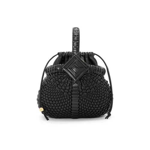 LOEWE Calfskin Basket Bag, Shoulder Bag, Crossbody Bag, Handbag Mini Women's Black
