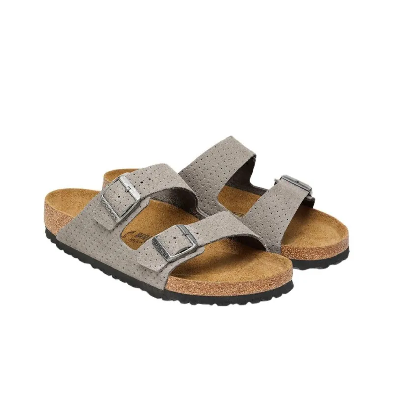 Birkenstock Arizona Perforated Suede Slides-2