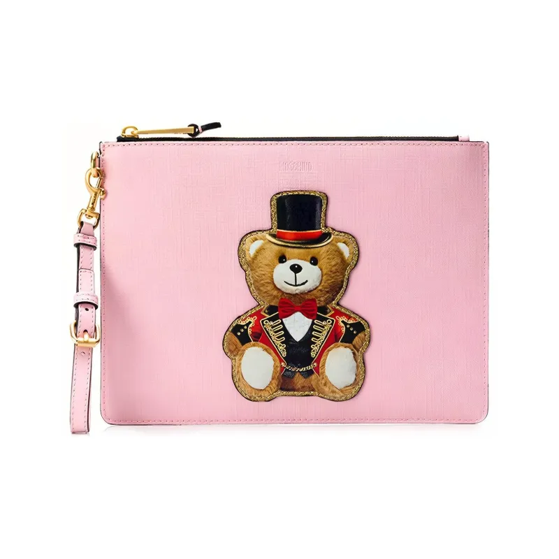 MOSCHINO Leather Clutch Women's Pink-0