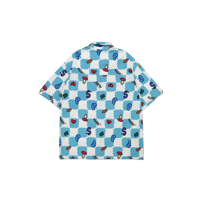 Guuka x AGAHO Short Sleeved Shirt Unisex Turquoise-1