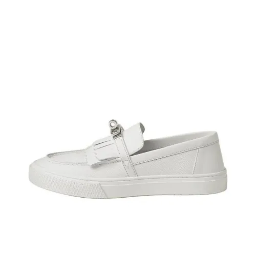 HERMES Game Loafers Women's White