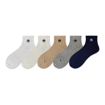 COTTON CHEESE Mid Calf Socks Men's 5 Pack