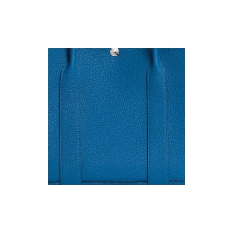 HERMES Garden Party Negonda Calfskin Handbag Unisex 71 Bleu France French Blue-3