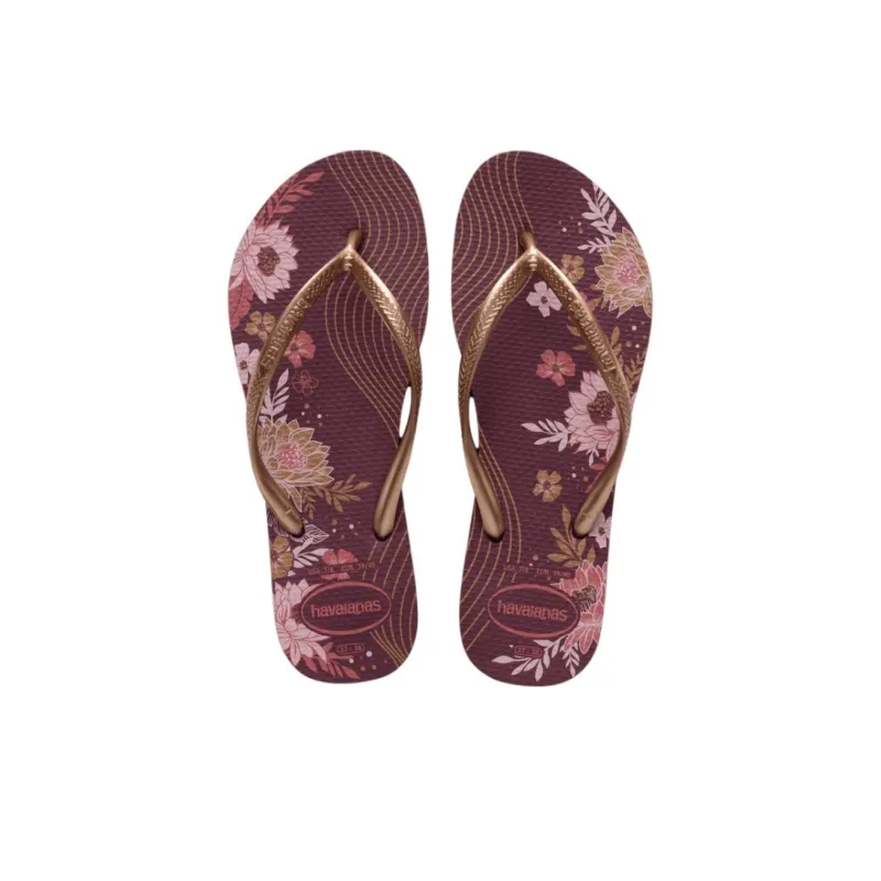 Havaianas Abrasion Resistant Flip Flops Women's Purple Gold-3