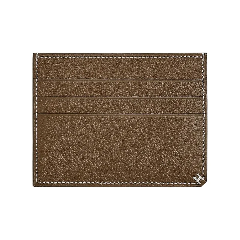 HERMES Evercolor Calfskin Card Holder Women's 6T Toundra Tundra Green & Brown Green-1