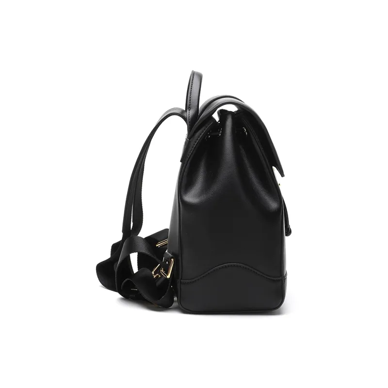 Satchi Cow Leather Backpack Small Size Women's Black-2