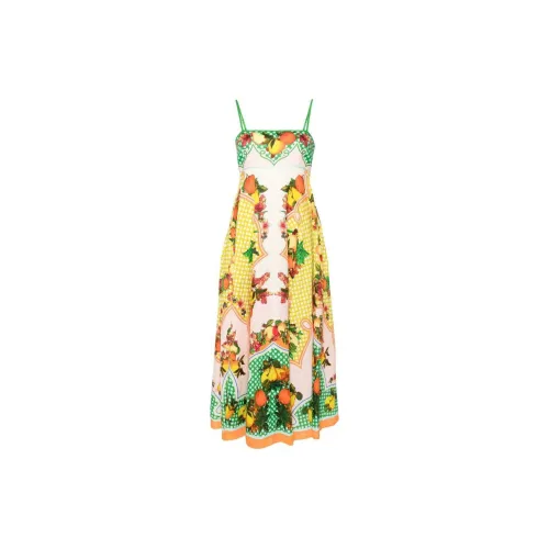 ALEMAIS Graphic-print Linen Dress