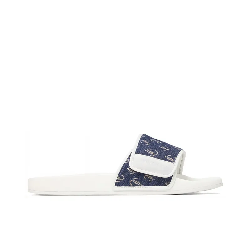 Jimmy Choo Fitz/M JC Logo Stylish Sandals Men's Blue White-1