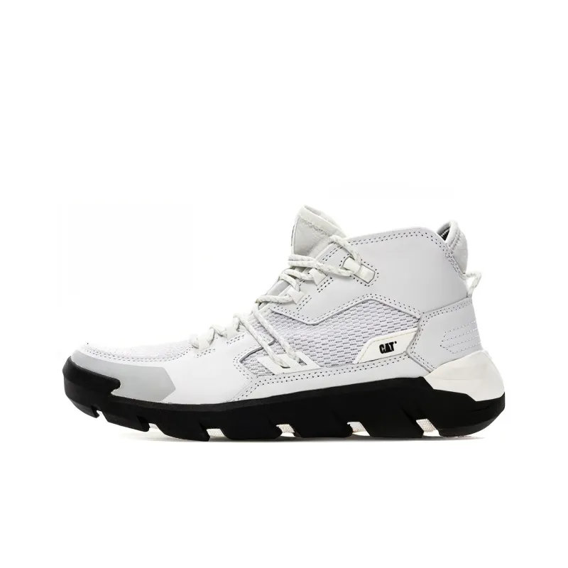CAT Crail Mid Cushioning Anti-Slip And Wear-Resistant Mid-Top Trekking Shoes Men's Silver White-0