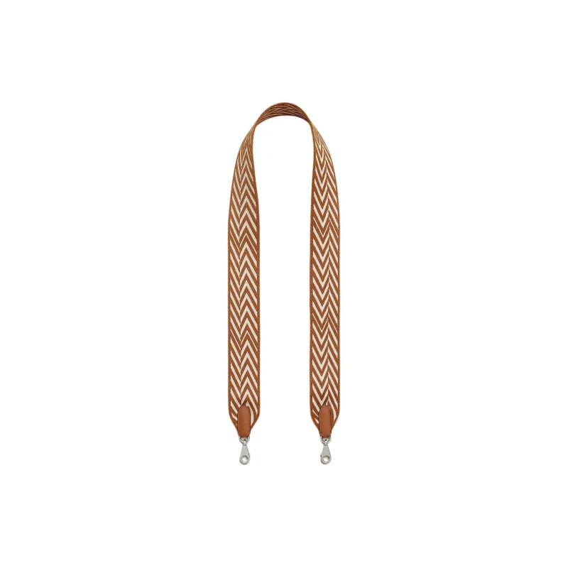 HERMES Canvas With Swift Calfskin Bag Strap Women's Gold & White-0