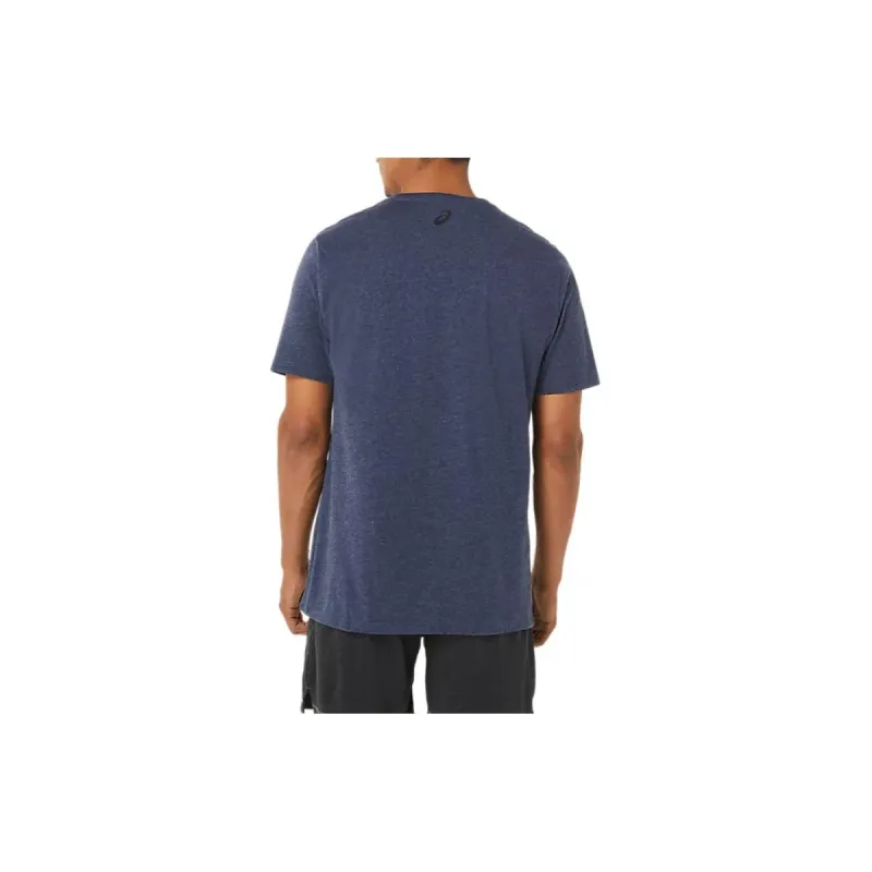 Asics Short Sleeve Rise Slogan Tee T-Shirt Men's Blue-1