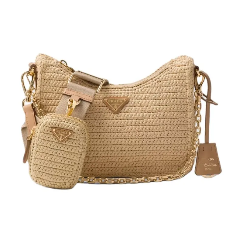 PRADA Re-Edition Nylon Shoulder Bag Crossbody Bag Mini Women's Natural-0