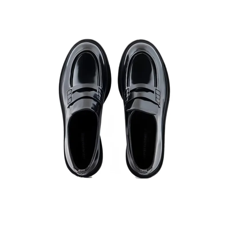 EMPORIO ARMANI Penny-slot Chunky Leather Loafers-3