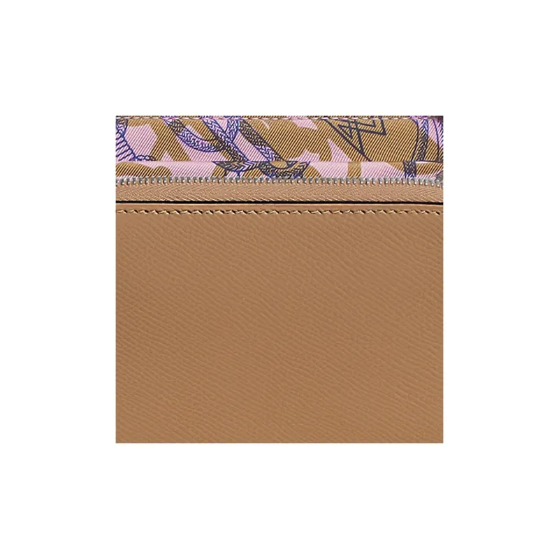 HERMES Silk'In Epsom And Barenia Cow Leather Coin Purse Women's 0M CHAI Milk Tea Beige-5