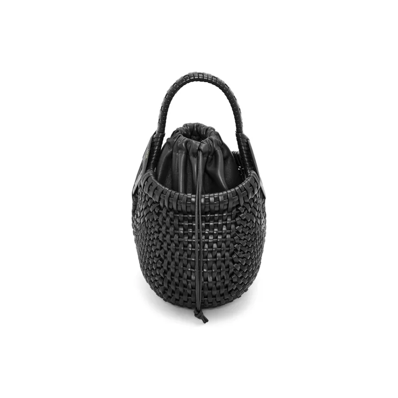 LOEWE Calfskin Basket Bag, Shoulder Bag, Crossbody Bag, Handbag Mini Women's Black-3