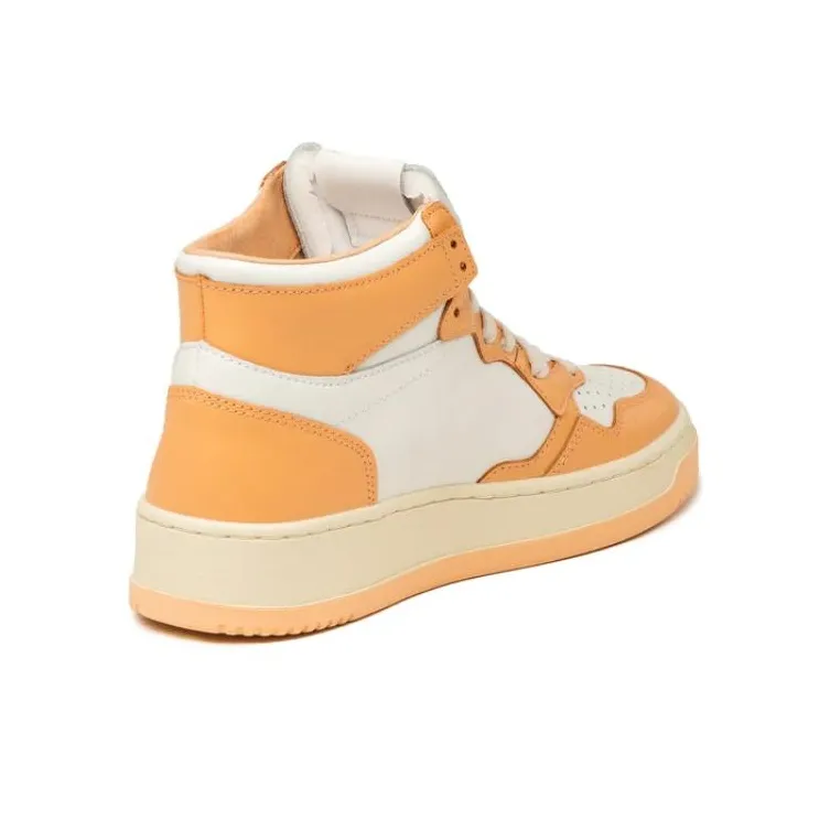 AUTRY High Top Skateboard Shoes Women's Beige Orange-4