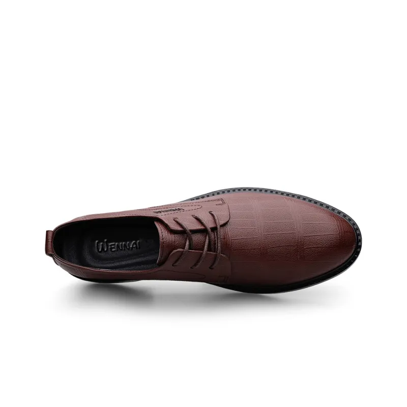 Wen Nai Dress Shoes Men's Dark Brown-4
