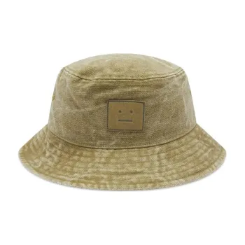 Acne Studios Organic Cotton Leather Recycled Polyester Bucket Hats Men's Green