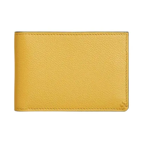 HERMES Card Holders Orchid Green With Sunlight Gold