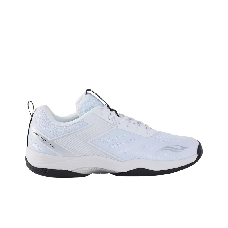 BONNY Cushioning Anti Slip And Wear Resistant Breathable Coverage Low Top Badminton Shoes Unisex White-1