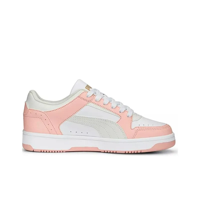 PUMA Rebound Layup Slip Resistant Cushioning Low Top Skateboard Shoes Unisex Pink White-1