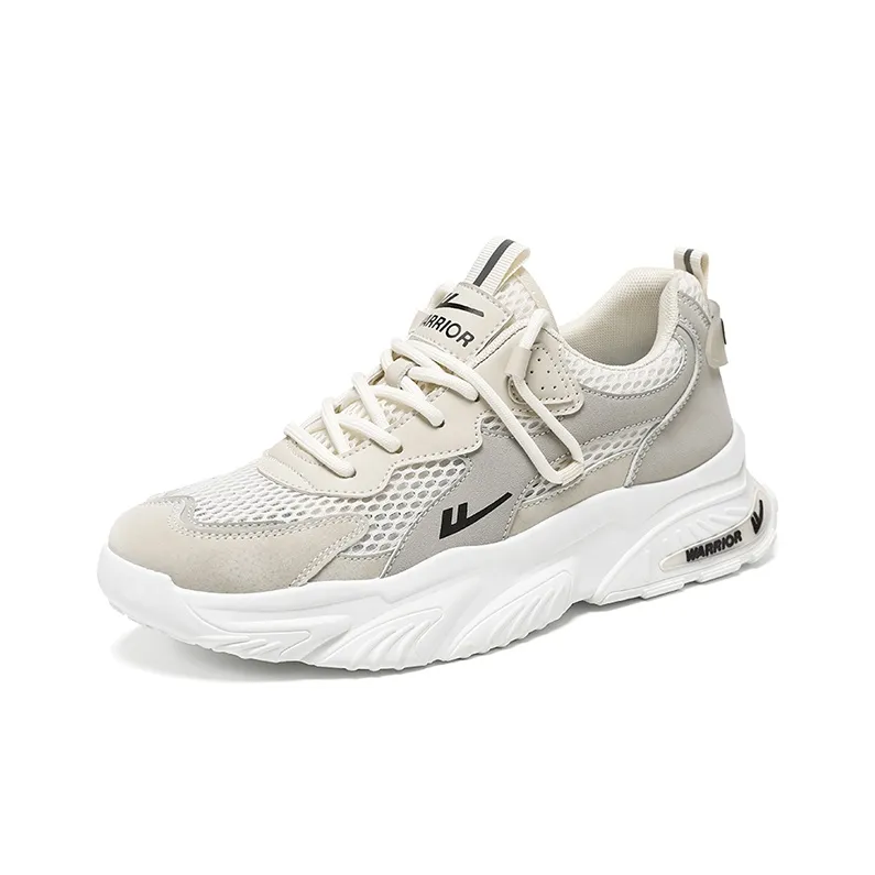 WARRIOR Chunky Sneakers Unisex Low Top Black/Beige-1