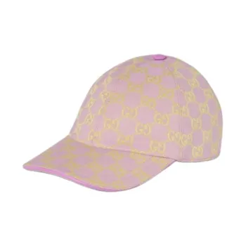 GUCCI Canvas Baseball Caps Women's Pink