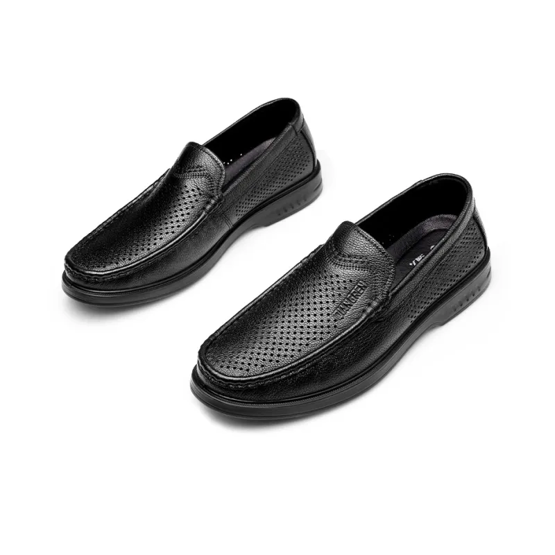 Strongman 3515 Summer Leather Shoes For Men-Genuine Leather Business Sandal Cut-Out Soft Leather Sandal-4