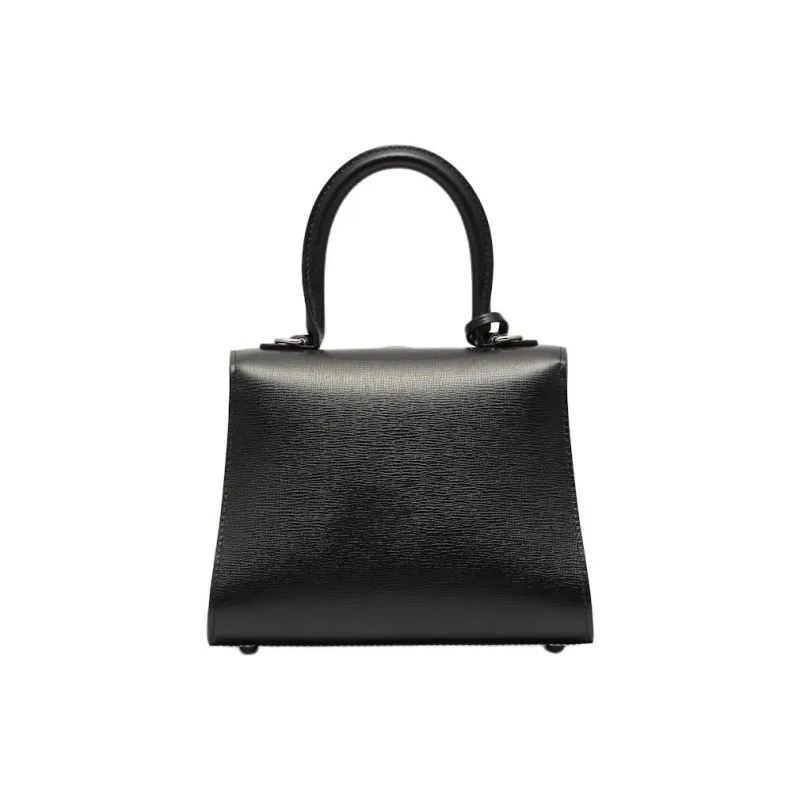 Delvau Calfskin Shoulder Bag Crossbody Bag Handbag Mini Women's Black-2