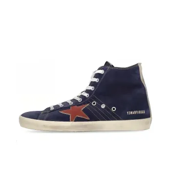 Golden Goose Slip Resistant High Top Skateboard Shoes Men's Blue