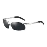 Silver Frame with Black Gray Lens