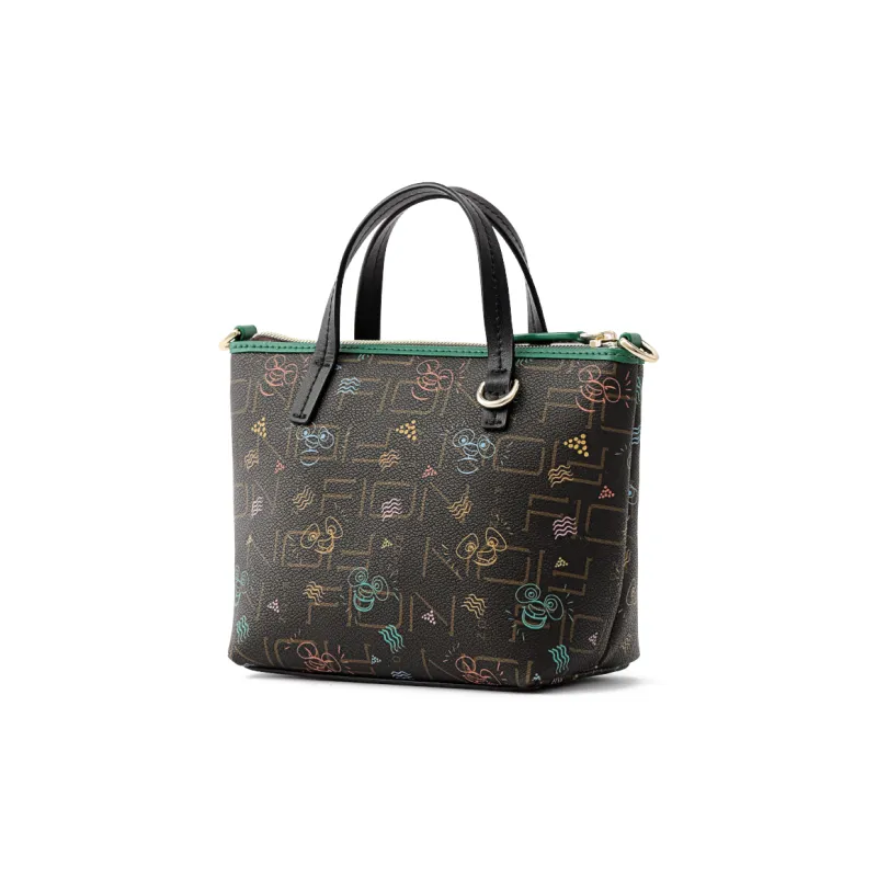 FION Canvas Shoulder Bag Women's Multicolor-1