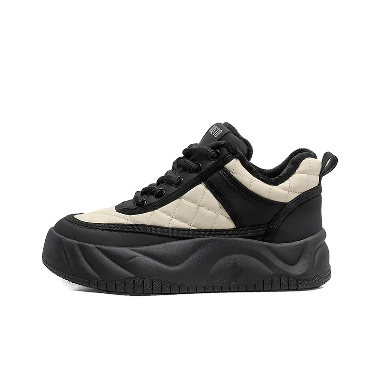 DUSTO Thermal Slip Resistant Cushioning Abrasion Resistant Height Increasing Mid Top Skateboard Shoes Women's-5