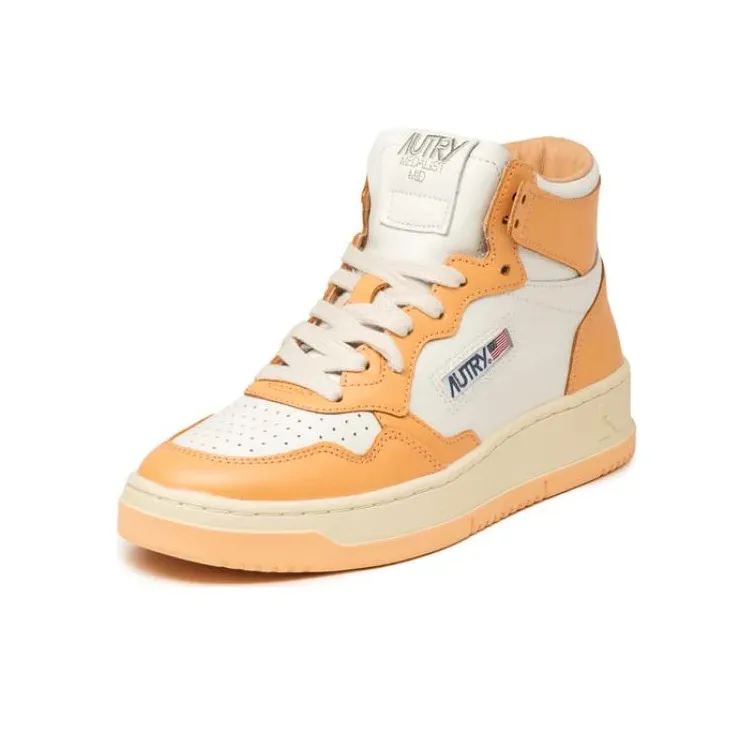 AUTRY High Top Skateboard Shoes Women's Beige Orange-2