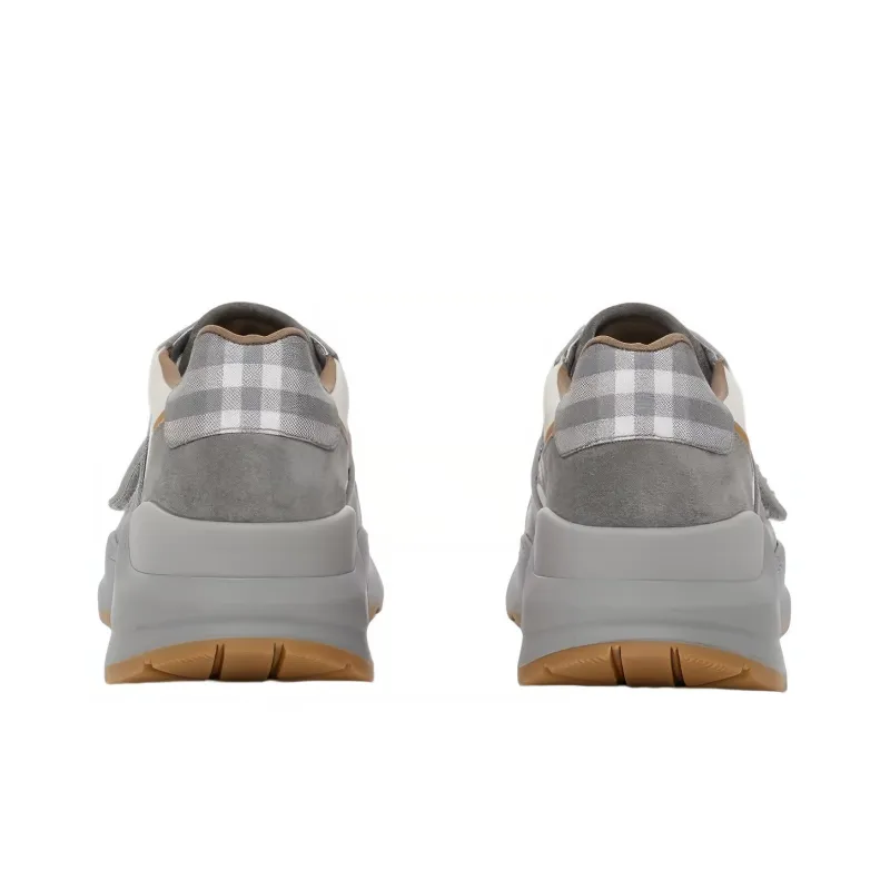 Burberry Ramsey Vintage Check Suede Leather Sneaker Grey Women's-4