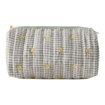ZARA Cotton Toiletry Bag Regular Unisex Vichy White