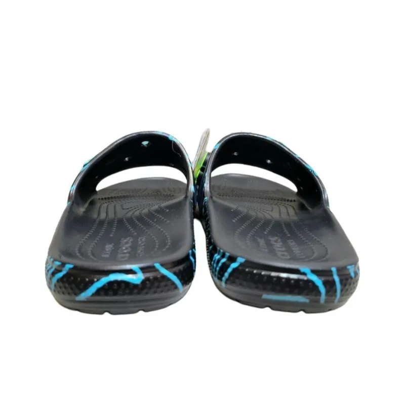 Crocs Ron English X Classic Bootlegger Slides 'Black Blue'-3