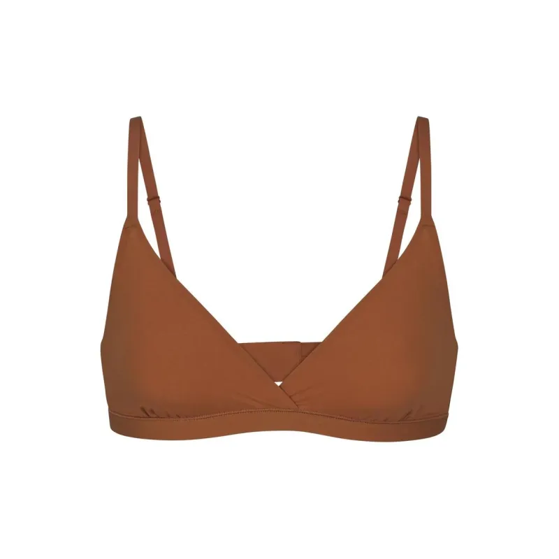 SKIMS FITS EVERYBODY CROSSOVER BRALETTE Bra Women's BRONZE/Bronze-0
