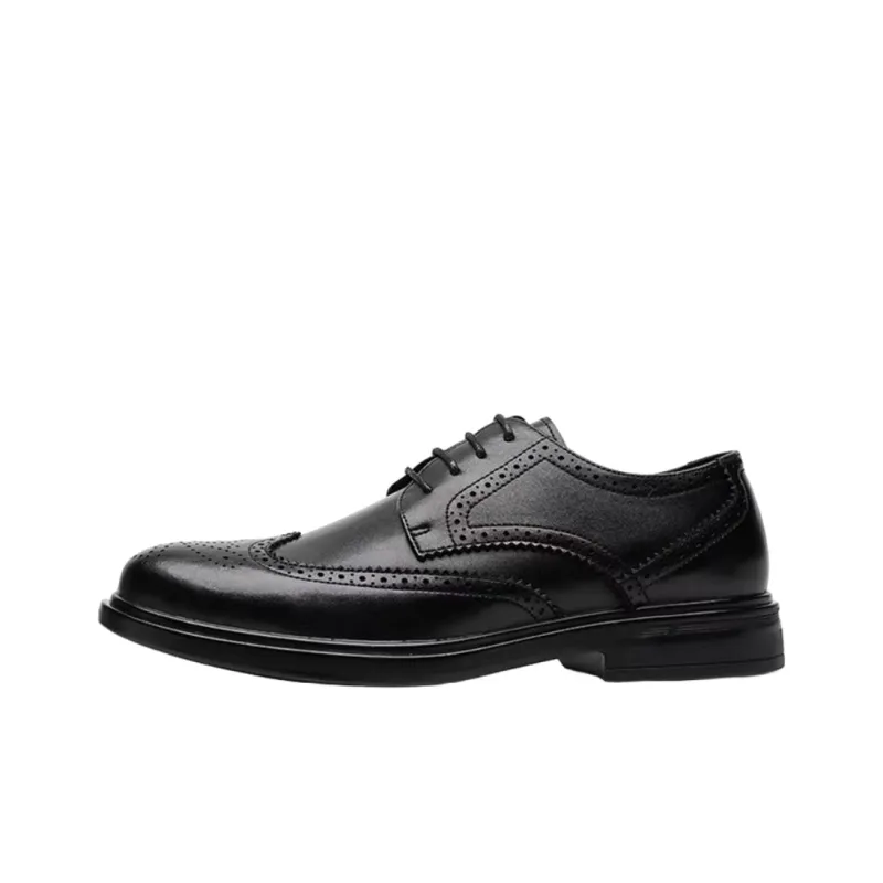 KACHILANG Dress Shoes Men Low Top Black-0