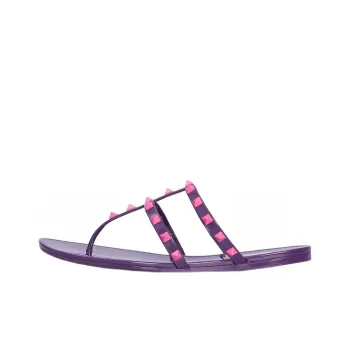 Valentino Garavani Rockstud Slip On Sandals Purple Pink Women's