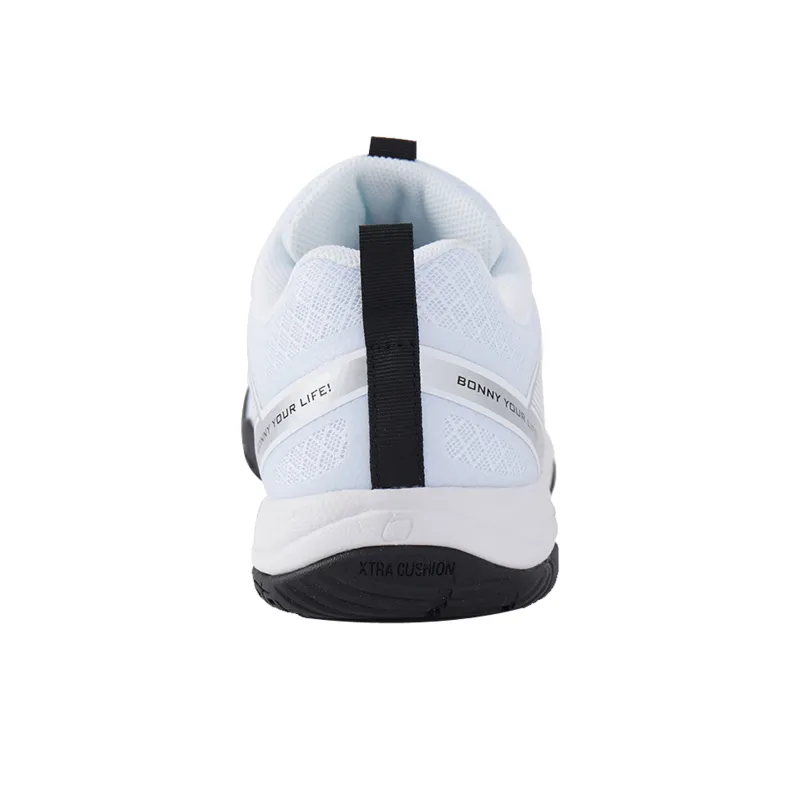 BONNY Cushioning Anti Slip And Wear Resistant Breathable Coverage Low Top Badminton Shoes Unisex White-4