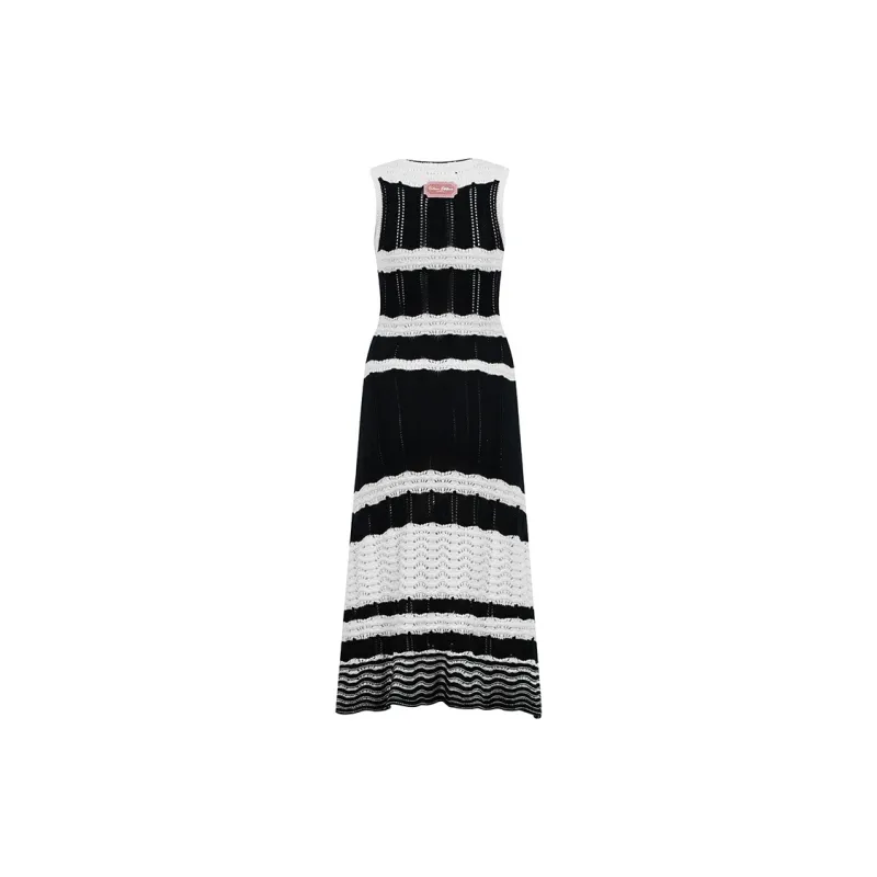 Valeria Obbaco Sleeveless Dresses Women's Black/White-1