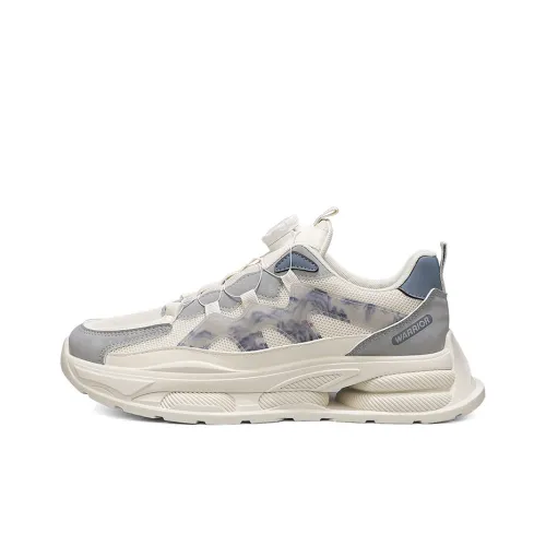 WARRIOR Chunky Sneakers Men Low Top Beige/Gray/Blue