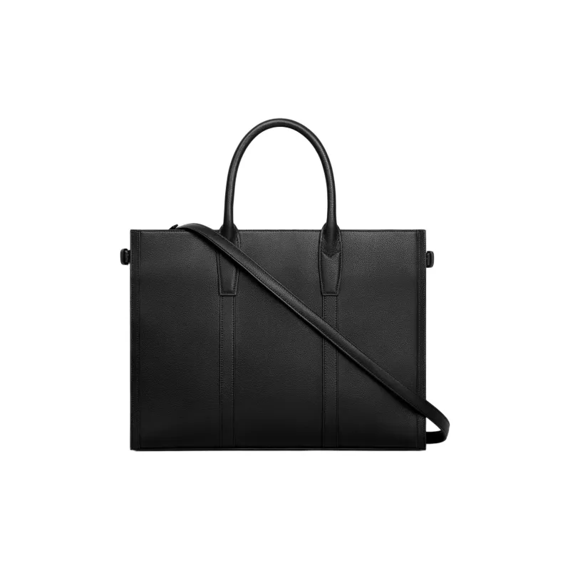 CELINE Cabas Soft Cow Leather Shoulder Bag, Crossbody Bag, Handbag Medium Size Men's Black-2