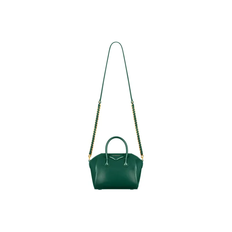 GIVENCHY Antigona Lock Box Calfskin Shoulder Bag Crossbody Bag Handbag Mini Women's Emerald Green-1
