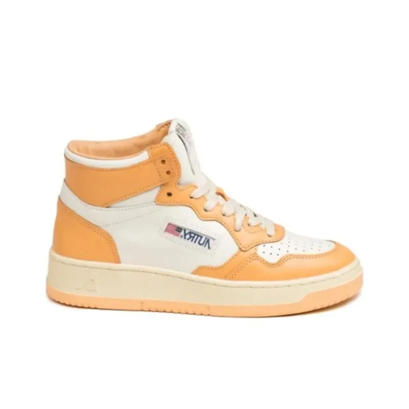 AUTRY High Top Skateboard Shoes Women's Beige Orange-1