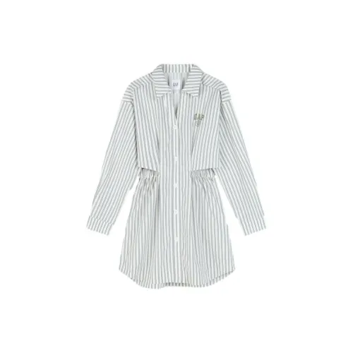 GAP Long-Sleeved Dresses Women's White Stripes