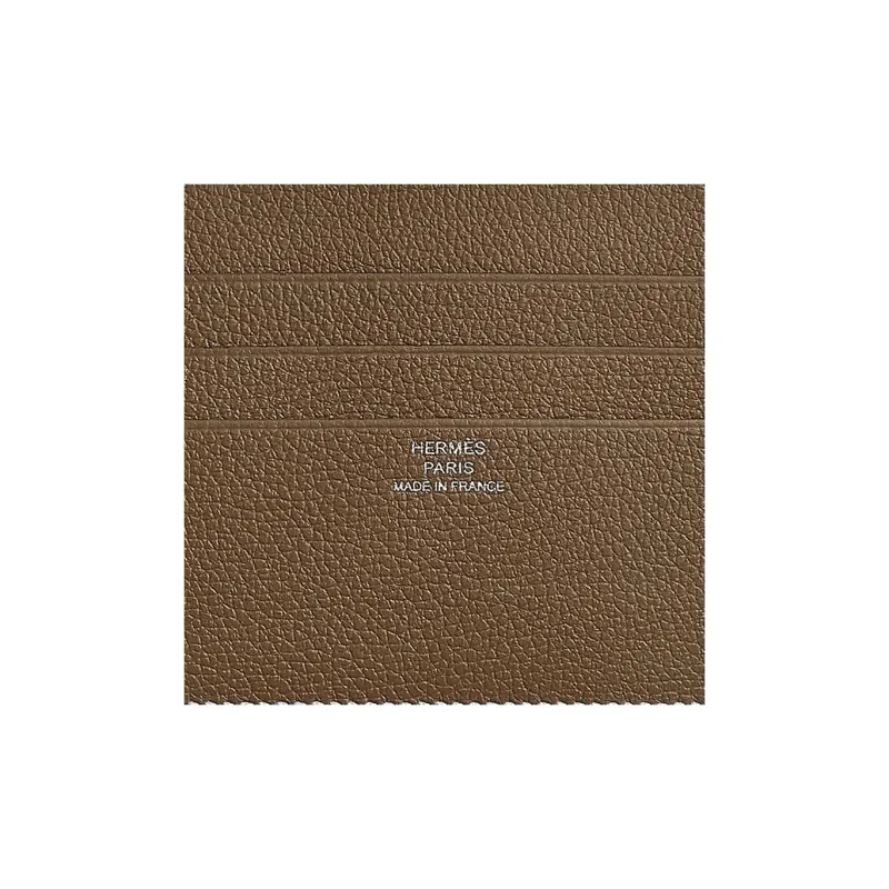 HERMES Evercolor Calfskin Card Holder Women's 6T Toundra Tundra Green & Brown Green-2